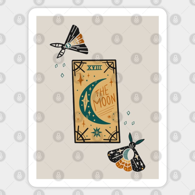 The Moon Tarot Magnet by Off The Hook Studio